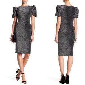 Free Press Metallic Puff Sleeve Dress